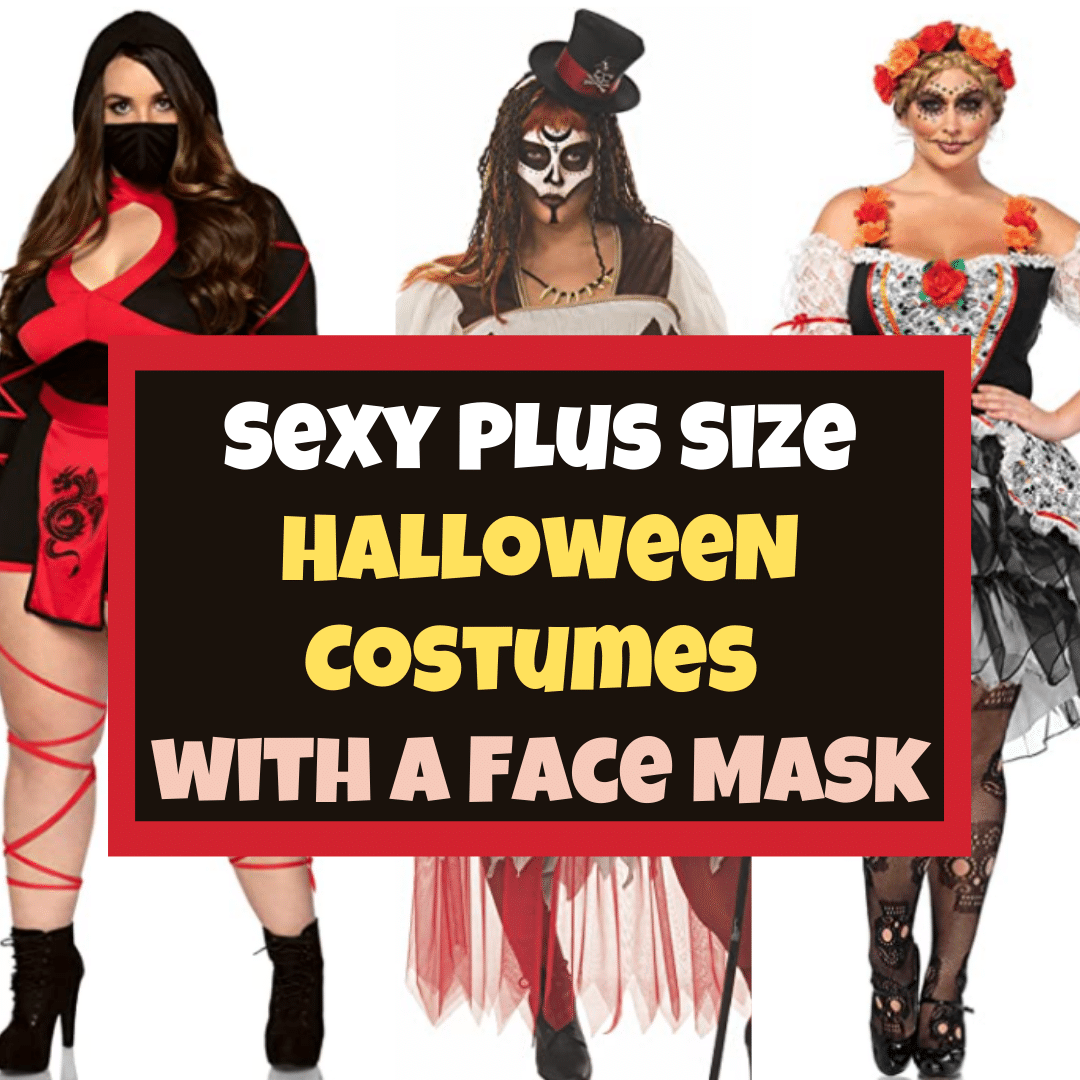sexy plus size Halloween costumes with a face mask by Very Easy Makeup