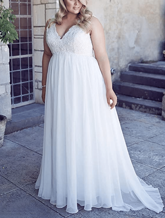 17 Best Cheap Plus Size Wedding Dresses Under $100 and $50.