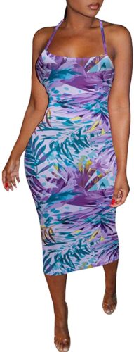 Paz Purple Tropical Dress main image 1