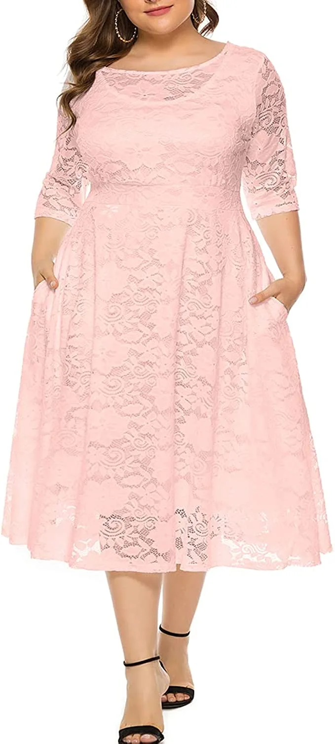 plus size summer wedding guest dress with sleeves